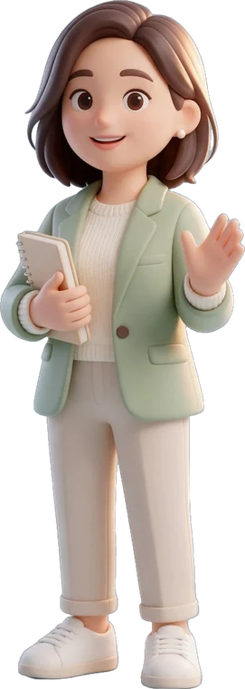 노트를 든 마케터 3D 캐릭터